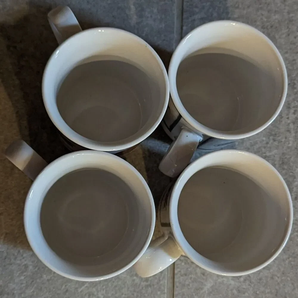 4 Vtg 2002 Coca Cola Coffee Tea Hot Cocoa Mugs Stoneware Sakura